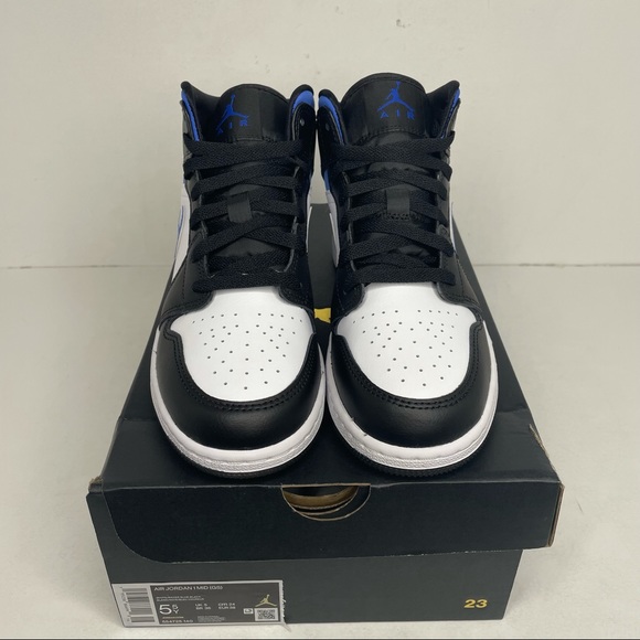 Nike Air Jordan 1 Retro Mid GS “Racer Blue” NEW - Picture 2 of 4